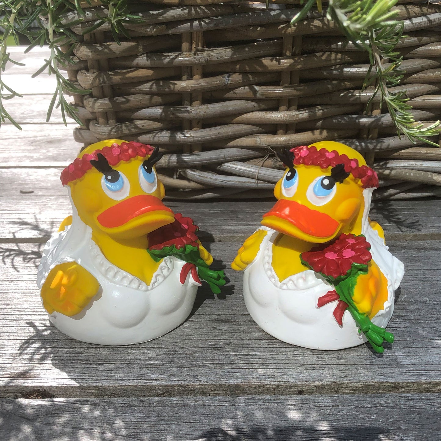 Quietscheente Bräute-Paar / Ente Braut + Braut 2er Set Mrs & Mrs
