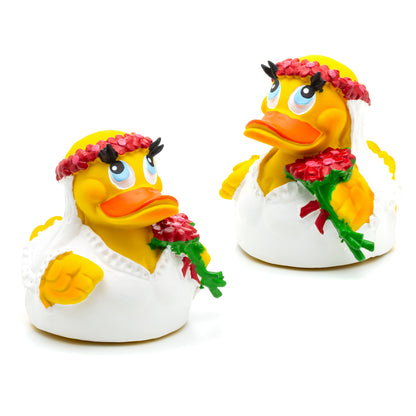 Quietscheente Bräute-Paar / Ente Braut + Braut 2er Set Mrs & Mrs